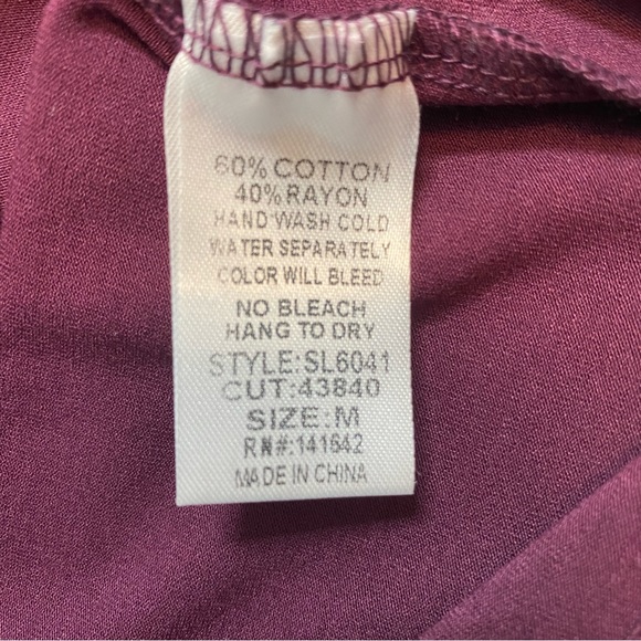 She & Sky Off-The-Shoulder Knit Top - Size M, Plum - Picture 6 of 6